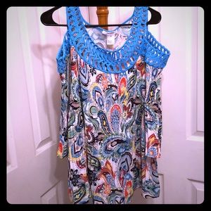 Cold Shoulder Pleated Top